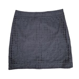 Brooks Brothers Navy Blue Cotton Eyelet Skirt